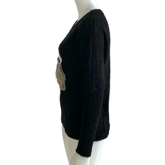 Black Owl Jumper by Jimmy Yoo New with Tags Size 10 - Picture 3 of 4